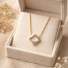 Elara Clover Crystal Pendant Necklace – Anti Tarnish Gold