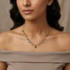Celestia Multi Colour Charm Necklace – Anti Tarnish Gold Statement Necklace