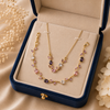 Tulip Royale Multi-Stone Necklace & Bracelet Set – Anti Tarnish Gold