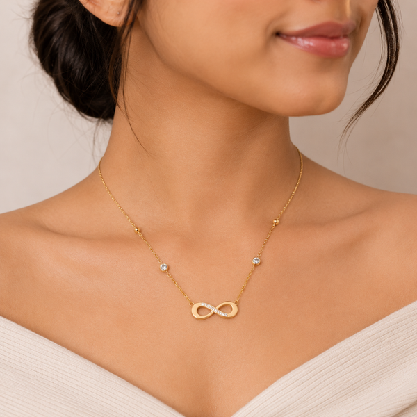 Infinity Sparkle Pendant Necklace – Anti Tarnish Gold