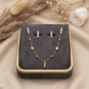 Celeste Crystal Bar Necklace & Earrings Set – Anti Tarnish Gold