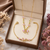 Blush Bow Blossom Necklace & Bracelet Set – Anti Tarnish Gold
