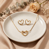 Luvia Heart Gold Set – Anti Tarnish Necklace & Stud Earrings