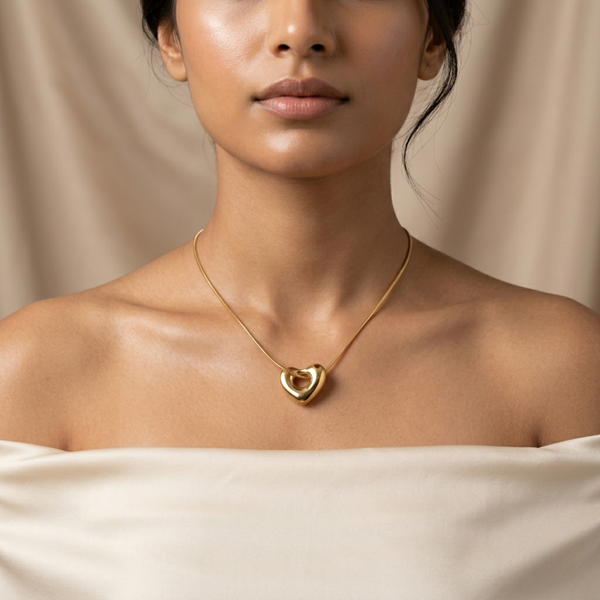 Love Knot Heart Pendant Necklace β Gold Tone Anti Tarnish Necklace