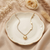 Veloura Dual Chain Heart Pendant Necklace – Anti Tarnish Gold