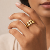 Link Crown Ring β Gold Tone Anti Tarnish Adjustable Ring