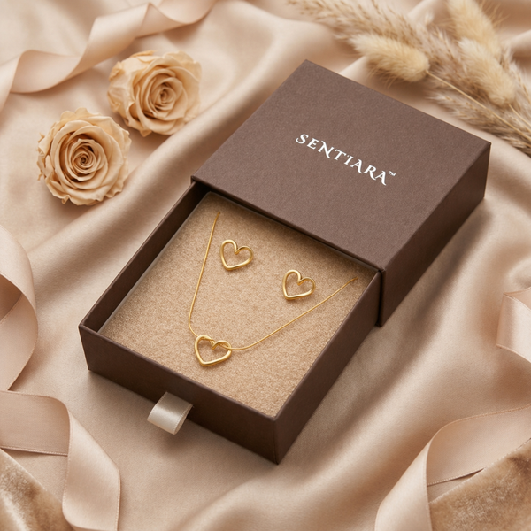 Sweetheart Gift Set with Box β Anti Tarnish Pendant & Earrings