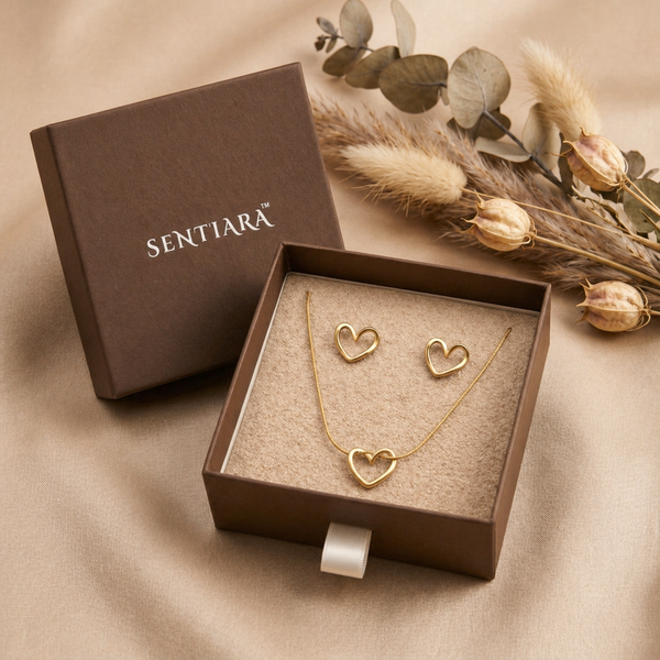 Sweetheart Gift Set with Box β Anti Tarnish Pendant & Earrings