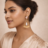 Blush Pearl Geometric Drop Earrings for Women β Anti-Tarnish Gold