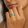 Ciel Blue Heart Band Ring – Anti-Tarnish Gold