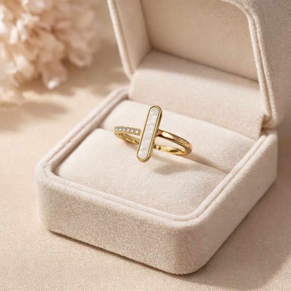 Eira Bar Accent Ring – Anti Tarnish Gold Adjustable