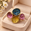 Multi Colour Statement Ring – Anti Tarnish Gold Adjustable