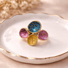 Multi Colour Statement Ring – Anti Tarnish Gold Adjustable
