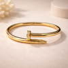 Luxe Nail Crystal Bangle – Anti Tarnish Gold Statement Bracelet