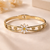 Daisy Enamel Bangle – Anti Tarnish Gold