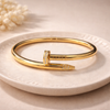 Luxe Nail Crystal Bangle – Anti Tarnish Gold Statement Bracelet