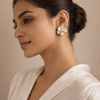 White Clover Crystal Stud Earrings – Anti Tarnish Gold