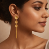 Trio Heart Bar Drop Earrings – Anti Tarnish Gold