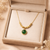 Jade Stone Cube Chain Necklace – Anti-Tarnish Gold