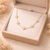 Lumiere Pearl Clover Station Necklace – Anti-Tarnish Gold