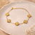 Gold Clover Station Bracelet – Anti-Tarnish Gold