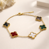 Five Clover Multi Stone Bracelet – Anti-Tarnish Gold