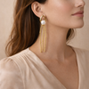 Pearl Chain Drop Earrings for Women β Anti-Tarnish Gold