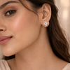 Elara Filigree Dome Stud Earrings – Anti-Tarnish Rose Gold