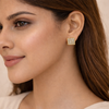Kira Square Pave Stud Earrings – Anti-Tarnish Gold