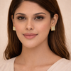 Kira Square Pave Stud Earrings – Anti-Tarnish Gold