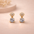Noor Crystal Solitaire Drop Earrings – Anti-Tarnish Gold