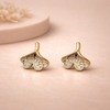 Ginko Leaf Stud Earrings – Anti-Tarnish Gold