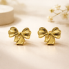 Bette Bow Stud Earrings – Anti-Tarnish Gold