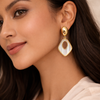Cleo Geo Drop Earrings – Anti-Tarnish Gold