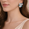 Blue Flower Statement Earrings for Women β Anti-Tarnish Gold