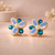 Blue Flower Statement Earrings for Women β Anti-Tarnish Gold