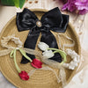 The Tulip Set - Pearl Bow Clip & Organza Tulip Scrunchie Combo