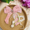 The Belle Set - Pearl Bow Hair Clip & Lace Scrunchie Combo