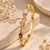 Golden Pink & Purple Gemstone Bangle – Anti Tarnish Gold