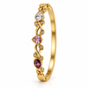 Golden Pink & Purple Gemstone Bangle – Anti Tarnish Gold
