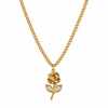 Golden Floral Rose Pendant Necklace – Anti Tarnish Gold