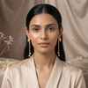 Petal Pearl Chain Drop Earrings for Women β Anti-Tarnish Gold