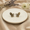 Butterfly & Floral Stud Earrings Set – Anti Tarnish Gold Combo (Set of 3)