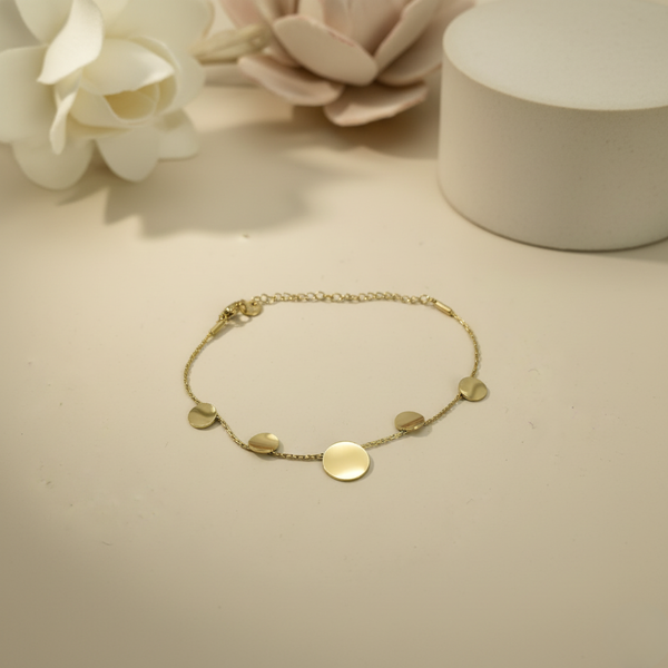 Fino Disc Chain Bracelet – Anti-Tarnish Gold
