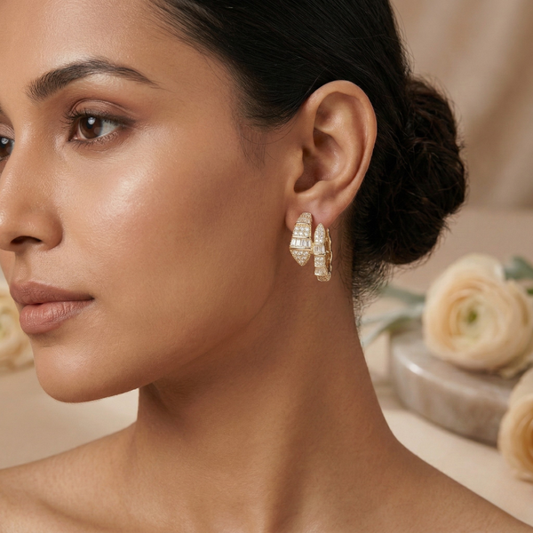 Luxe Crystal Hoop Earrings – Anti-Tarnish Gold