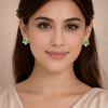 Green Clover Crystal Stud Earrings – Anti Tarnish Gold