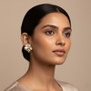 White Clover Crystal Stud Earrings – Anti Tarnish Gold