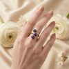 Violet Trio Stone Ring – Anti Tarnish Gold Adjustable
