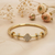 Clover Pave Crystal Bangle – Anti Tarnish Gold
