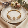 Clover Pave Crystal Bangle – Anti Tarnish Gold